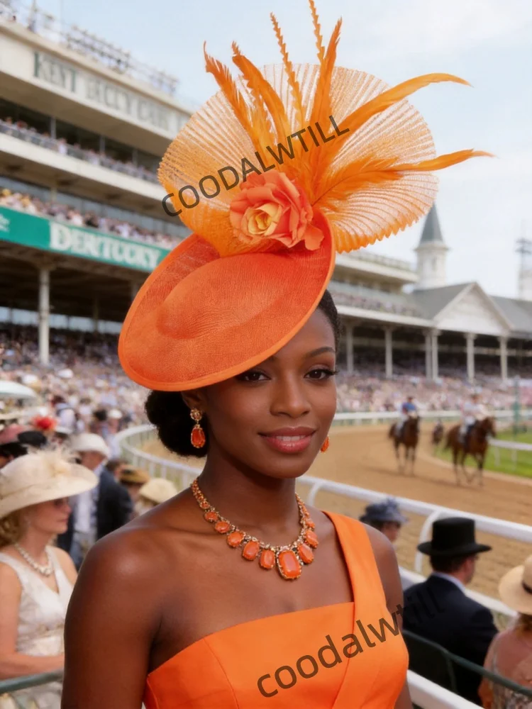 Women Elegant Imitation Sinamay Fascinator Hat, Royal Ascot Tea Party Wedding Headpiece With Feather Flower Hair Accessories
Women Elegant Imitation Sinamay Fascinator Hat, Royal Ascot Tea Party Wedding Headpiece With Feather Flower Hair Accessories