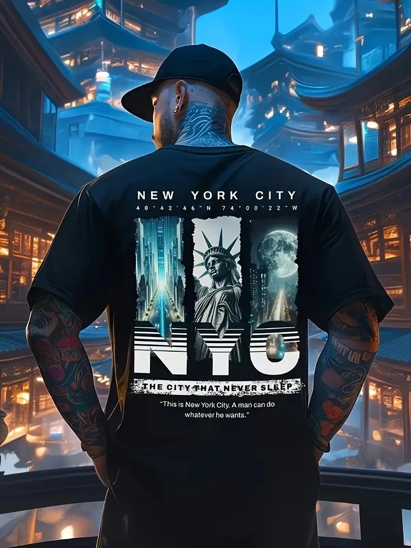 Fashion Men's T-Shirt 3D New York City Print Short Sleeve Tops Street Casual T Shirt Streetwear Oversized Tee Shirt Men Clothing
Fashion Men's T-Shirt 3D New York City Print Short Sleeve Tops Street Casual T Shirt Streetwear Oversized Tee Shirt Men Clothing