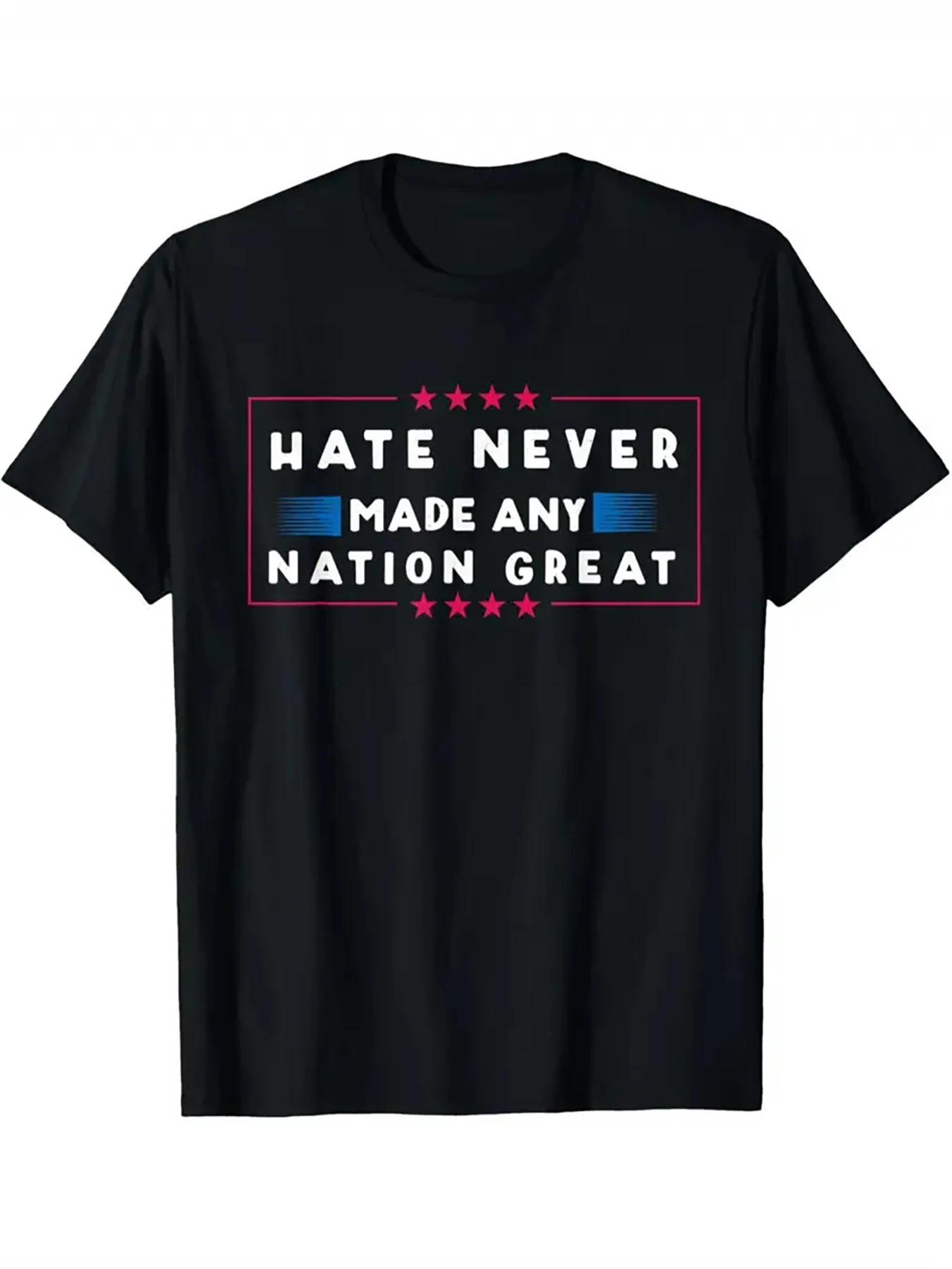 Men's Cotton T-Shirt - "Hate Never Made Any Nation Great" Slogan, Crew Neck Short Sleeve, 180gsm All-Season
Men's Cotton T-Shirt - "Hate Never Made Any Nation Great" Slogan, Crew Neck Short Sleeve, 180gsm All-Season
