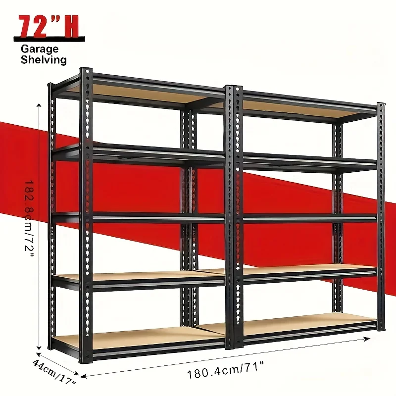 60/72In 2pcs Heavy-Duty Metal Shelving Unit 5-Tier 2000 Capacity, Adjustable for Garage Storage Rack with Easy Assembly, Black
60/72In 2pcs Heavy-Duty Metal Shelving Unit 5-Tier 2000 Capacity, Adjustable for Garage Storage Rack with Easy Assembly, Black