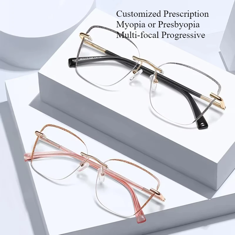 Customized Prescription Glasses Women Rimless Multi-Focal Progressive Photochromic Anti-Blue Light Myopia Hyperopia Eyeglasses
Customized Prescription Glasses Women Rimless Multi-Focal Progressive Photochromic Anti-Blue Light Myopia Hyperopia Eyeglasses