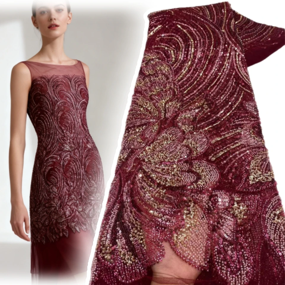 Новая мода Африка, нигерийский художественный узор, ручная вышивка, блестки, Лидер продаж, французские бусины, тюлевое кружево для праздничного платья SZ1803
Новая мода Африка, нигерийский художественный узор, ручная вышивка, блестки, Лидер продаж, французские бусины, тюлевое кружево для праздничного платья SZ1803