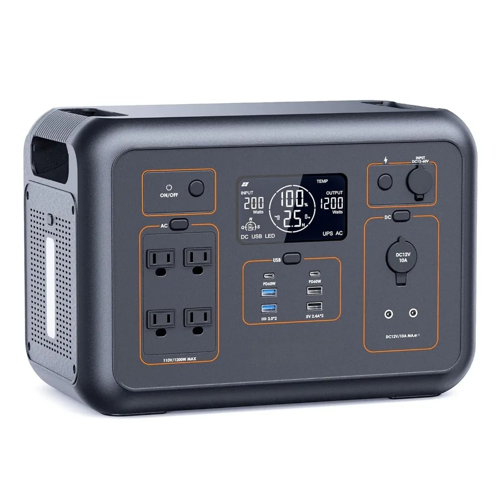 LiFePO4 1200W Portable Power Station 1008Wh Solar Generator with UPS Mode 1.5hrs Fast Charge 4 AC Outlet for Emergency Charging
LiFePO4 1200W Portable Power Station 1008Wh Solar Generator with UPS Mode 1.5hrs Fast Charge 4 AC Outlet for Emergency Charging