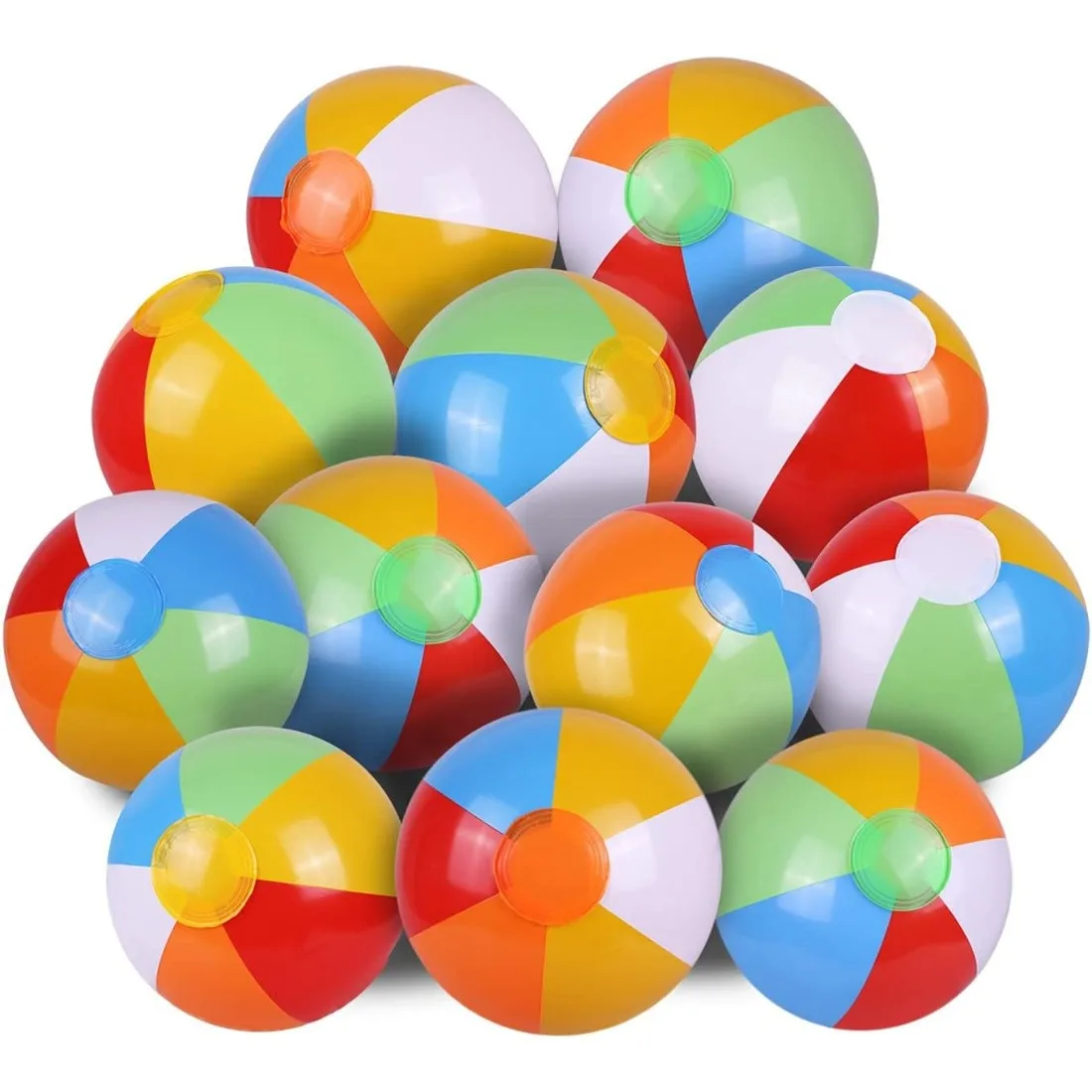 This 5-pack of inflatable rainbow beach balls are perfect summer toys. Ideal for pool and water games, they also serve as party favors and luau decorations, bringing endless fun for kids at birthday parties and outdoor gatherings.
This 5-pack of inflatable rainbow beach balls are perfect summer toys. Ideal for pool and water games, they also serve as party favors and luau decorations, bringing endless fun for kids at birthday parties and outdoor gatherings.