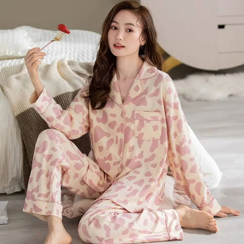 Pajamas for Women Spring and Autumn New Pyjamas Women Long-sleeved Ins Style Casual Loose Korean Version Luxury 2pcs
Pajamas for Women Spring and Autumn New Pyjamas Women Long-sleeved Ins Style Casual Loose Korean Version Luxury 2pcs