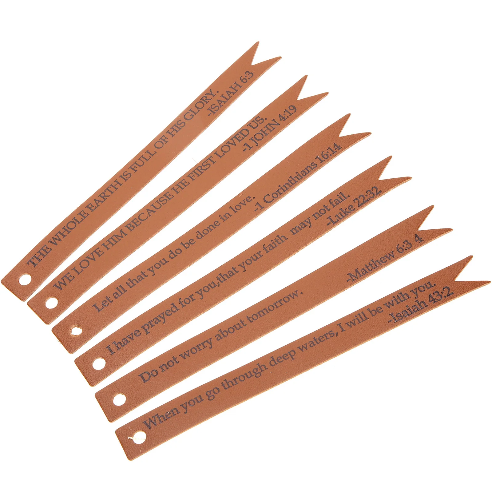 6pcs Bible Bookmarks Christian Page Markers PU Reusable Student Gifts Brown Tail Design Scripture Elegant
6pcs Bible Bookmarks Christian Page Markers PU Reusable Student Gifts Brown Tail Design Scripture Elegant