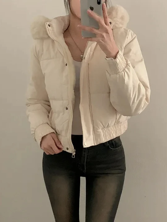 Winter Thiened ort Bread Coat Women's Korean Sle Faionable Warm Fce Lined Hooded Cotton Jaet Small Size Trendy
Winter Thiened ort Bread Coat Women's Korean Sle Faionable Warm Fce Lined Hooded Cotton Jaet Small Size Trendy