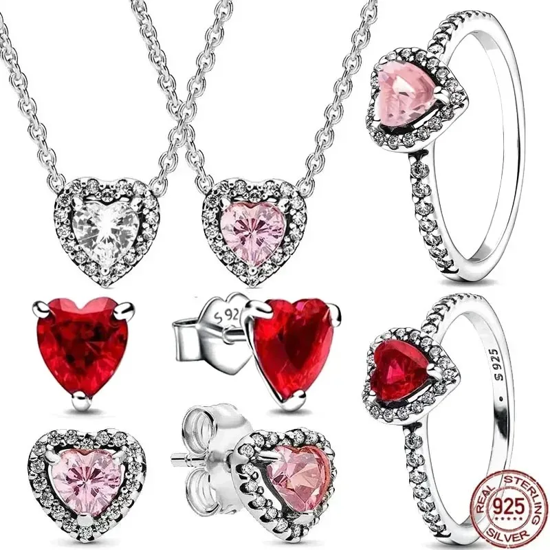 New hot selling 925 sterling silver red heart ring necklace earrings sparkling luxury classic set charm jewelry holiday gift
New hot selling 925 sterling silver red heart ring necklace earrings sparkling luxury classic set charm jewelry holiday gift