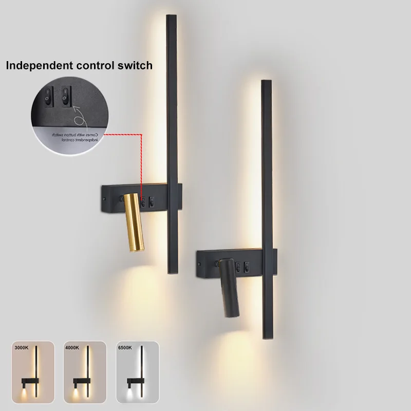 Interior LED Wall Lights with Independent Switch & 350° Rotatable Spotlight Nordic 50CM Reading Light LED Wall Sconce Bedside
Interior LED Wall Lights with Independent Switch & 350° Rotatable Spotlight Nordic 50CM Reading Light LED Wall Sconce Bedside