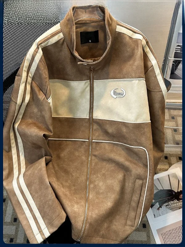 KOBPT Vintage Loose Men's Biker Sle Leather Jaet Spring Autumn Stand Collar Trendy Haome Youth Faion PU Coat
KOBPT Vintage Loose Men's Biker Sle Leather Jaet Spring Autumn Stand Collar Trendy Haome Youth Faion PU Coat