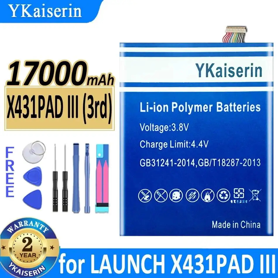 Аккумулятор X431PAD III 3-го поколения для Launch X431 Pad 3, 17000 мАч, премиум-класса, для автомобильного диагностического планшета, быстрая зарядка
Аккумулятор X431PAD III 3-го поколения для Launch X431 Pad 3, 17000 мАч, премиум-класса, для автомобильного диагностического планшета, быстрая зарядка