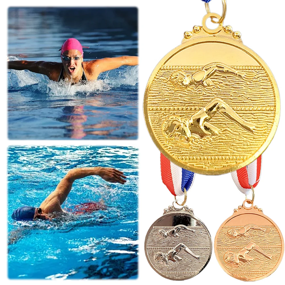 5cm Swimming Medal Metal Winner Medals with Neck Ribbon Gold/Silver/Bronze Medal 1st/2nd/3rd Place Medals for Sports Competition
5cm Swimming Medal Metal Winner Medals with Neck Ribbon Gold/Silver/Bronze Medal 1st/2nd/3rd Place Medals for Sports Competition