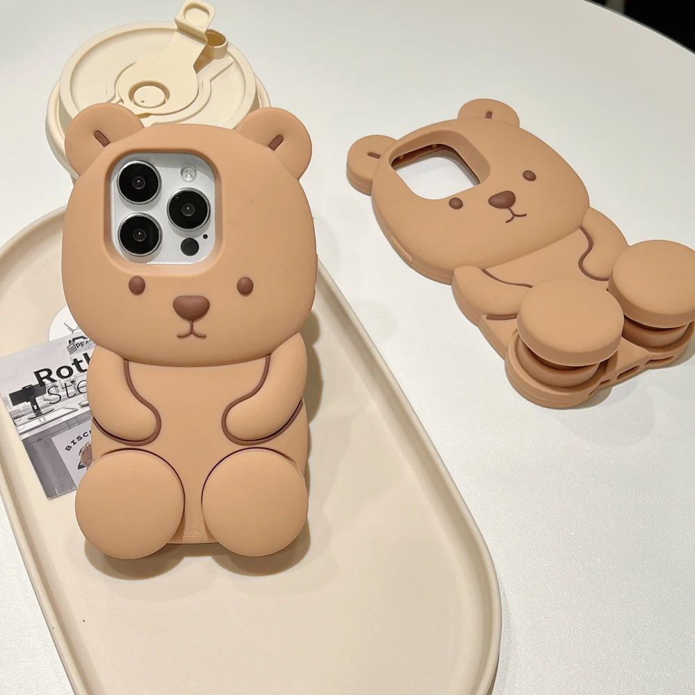 Telescoping Bracket For iPhone 11 12 13 14 15 16 Pro Max 3D Cute Cartoon Bear, Soft Silicone Phone Case, Back Cover Skin Shell
Telescoping Bracket For iPhone 11 12 13 14 15 16 Pro Max 3D Cute Cartoon Bear, Soft Silicone Phone Case, Back Cover Skin Shell
