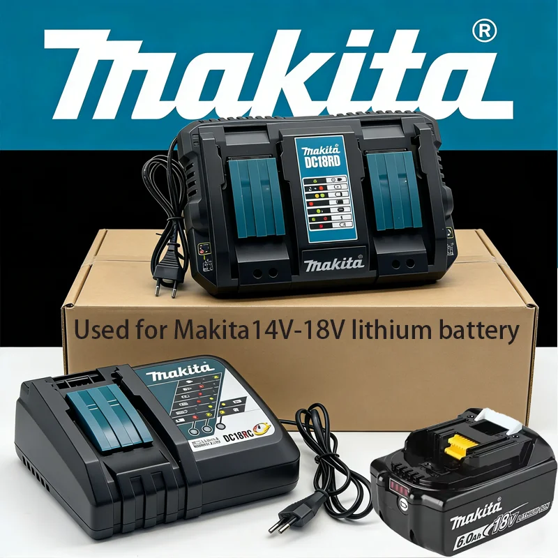 Makita double-Port Fast Battery Charger DC18RD DC18SF for 14.4V 18V 20V Batteries BL1830 BL1840 BL1850 BL1860 BL1430 Power Tools
Makita double-Port Fast Battery Charger DC18RD DC18SF for 14.4V 18V 20V Batteries BL1830 BL1840 BL1850 BL1860 BL1430 Power Tools