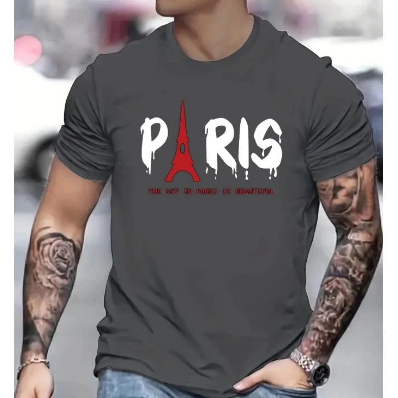 Men's Summer Paris Eiffel Tower Printed T-shirt Casual Loose Round Neck Short Sleeve Tee Tops Fashion Street Man Classic Clothes
Men's Summer Paris Eiffel Tower Printed T-shirt Casual Loose Round Neck Short Sleeve Tee Tops Fashion Street Man Classic Clothes