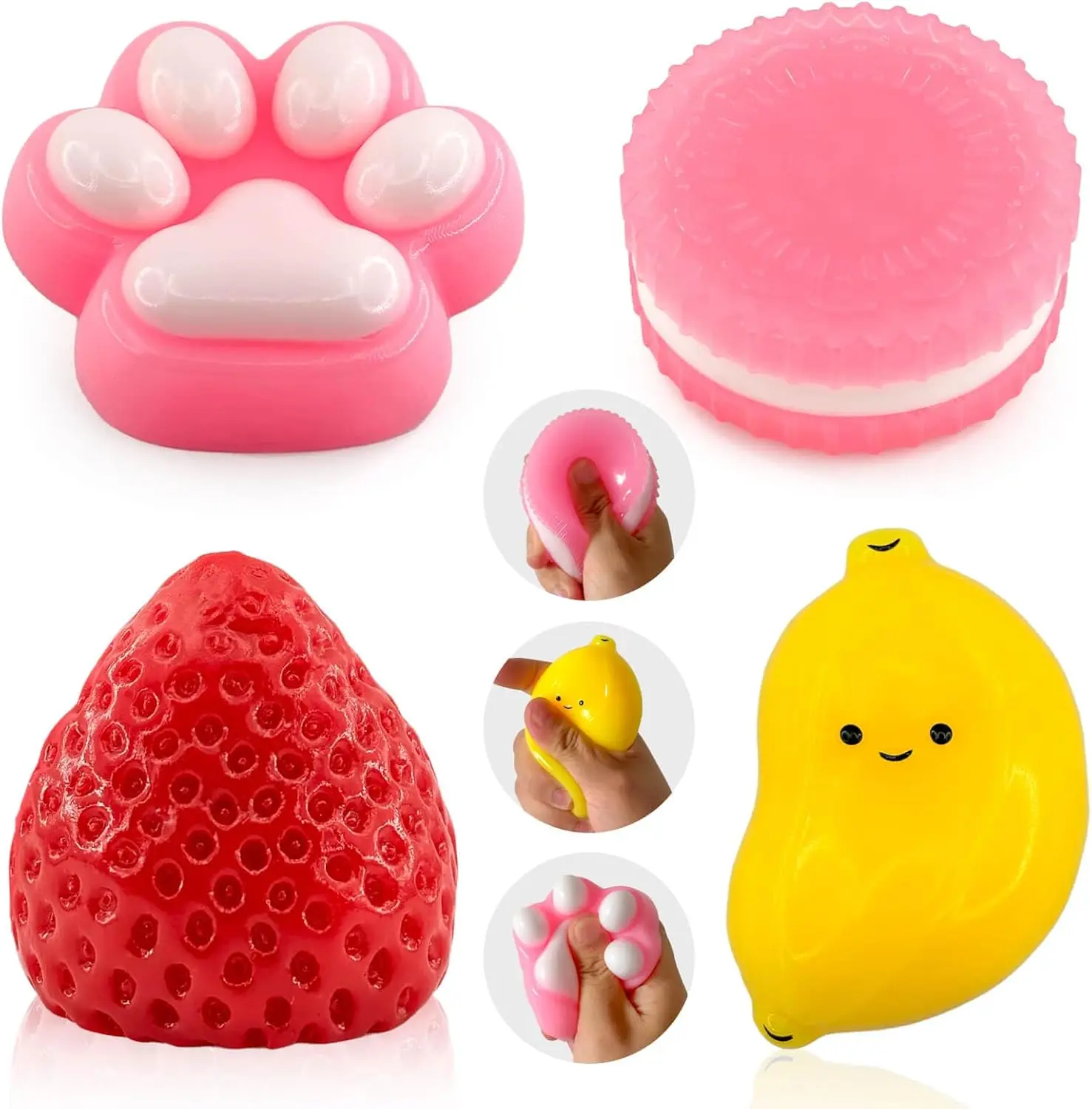 4Pcs Squishy Toys Set - Soft Sensory Fidget Stress Relief Toys Kawaii Squeeze for Kids Adults Party Favors Goodie Bag Filler
4Pcs Squishy Toys Set - Soft Sensory Fidget Stress Relief Toys Kawaii Squeeze for Kids Adults Party Favors Goodie Bag Filler