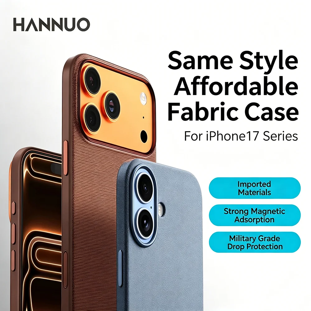 HANNUO Technology Woven Magnetic Phone Case For iPhone 17 Pro Max 17 Pro Shockproof for Magsafe Leather Protection Cover
HANNUO Technology Woven Magnetic Phone Case For iPhone 17 Pro Max 17 Pro Shockproof for Magsafe Leather Protection Cover