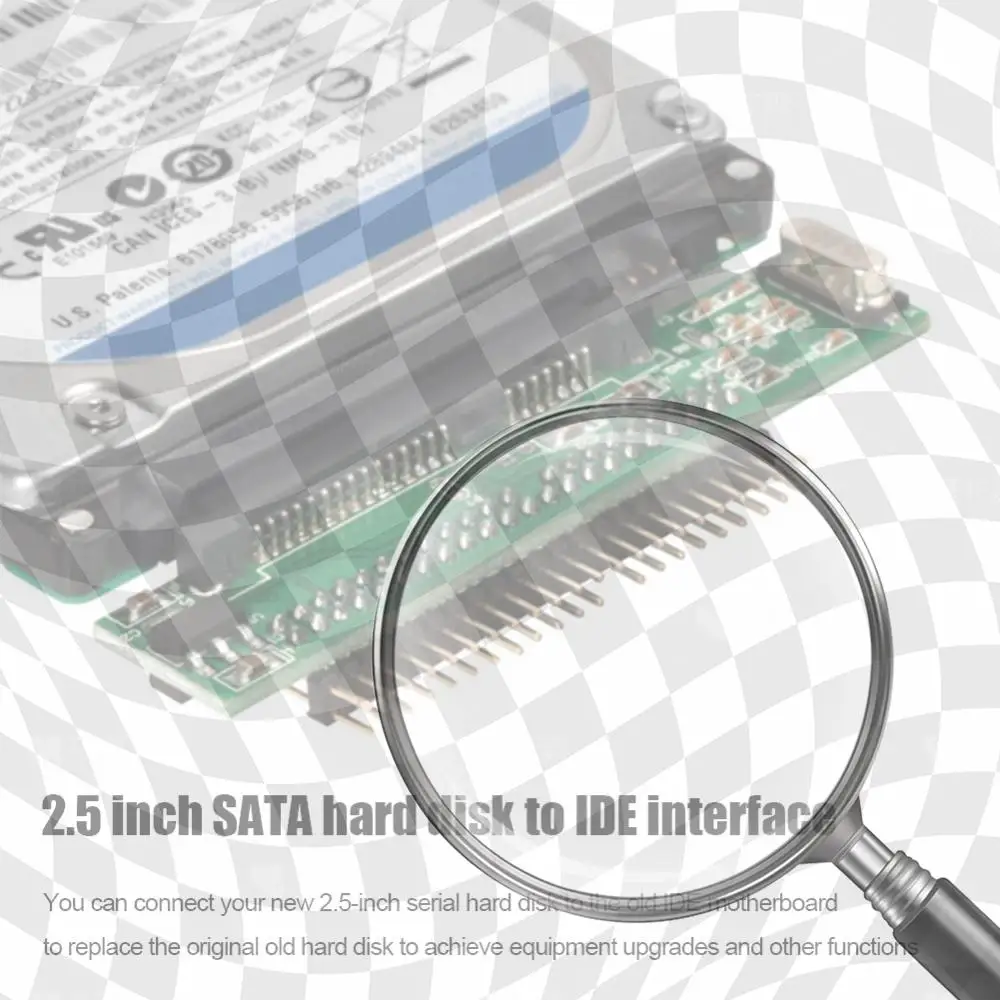 2.5in SATA To IDE HDD Riser Card Mini Hard Drive Converter Card 7+15-Pin Female To 44-Pin Male 150MB/s Support ATA 66/100/133
2.5in SATA To IDE HDD Riser Card Mini Hard Drive Converter Card 7+15-Pin Female To 44-Pin Male 150MB/s Support ATA 66/100/133