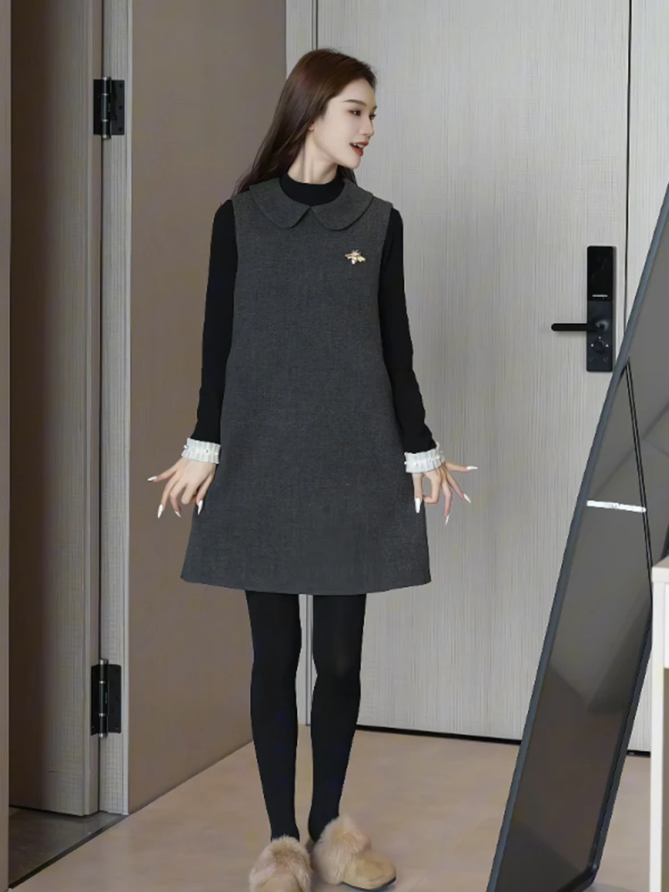Large Size Women's Luxury Doll Collar Vest Dress Spring 2026 Loose Slimming Midi Skirt Commute Style No Sleeve Zipper Back
Large Size Women's Luxury Doll Collar Vest Dress Spring 2026 Loose Slimming Midi Skirt Commute Style No Sleeve Zipper Back