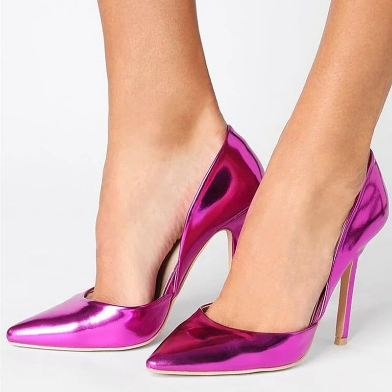 Fashion Metallic Leather Heel Pumps Shoes Pointed Toe Slip On Shallow Women 12CM Stiletto High Heels Evening Dress Shoes Pink
Fashion Metallic Leather Heel Pumps Shoes Pointed Toe Slip On Shallow Women 12CM Stiletto High Heels Evening Dress Shoes Pink