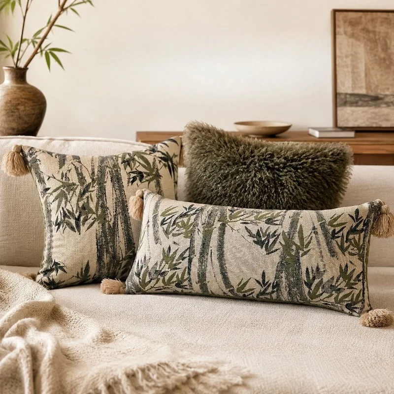 Premium Vintage Bamboo Jacquard Cushion Cover with Tassels Textured Green Throw Pillowcase for Sofa Couch Pillow Sham Home Decor
Premium Vintage Bamboo Jacquard Cushion Cover with Tassels Textured Green Throw Pillowcase for Sofa Couch Pillow Sham Home Decor