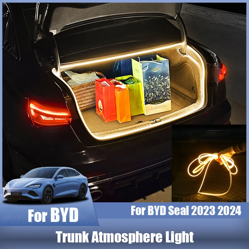Для BYD Seal 2023 2024 2025 атмосферный светильник багажника автомобиля, многофункциональная лампа, окружающее освещение, светодиодная лента, комплект аксессуаров
Для BYD Seal 2023 2024 2025 атмосферный светильник багажника автомобиля, многофункциональная лампа, окружающее освещение, светодиодная лента, комплект аксессуаров