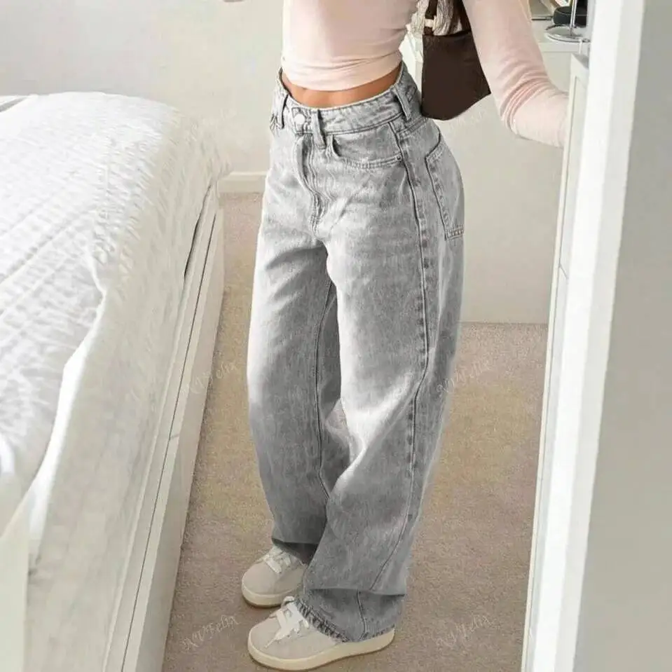 Jeans Women Straight Pants Denims Washed High Waist Distressed Pockets Female 2025 Streetwear Vintage Full Length Trousers
Jeans Women Straight Pants Denims Washed High Waist Distressed Pockets Female 2025 Streetwear Vintage Full Length Trousers