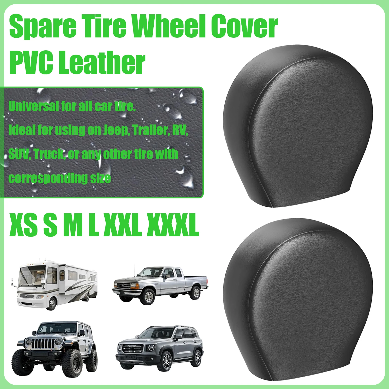 Moonet Car Spare Tire Cover 2 Pack PVC Thickening Leather Waterproof Durable Tire Protection Covers for Trailer RV SUV Truck
Moonet Car Spare Tire Cover 2 Pack PVC Thickening Leather Waterproof Durable Tire Protection Covers for Trailer RV SUV Truck