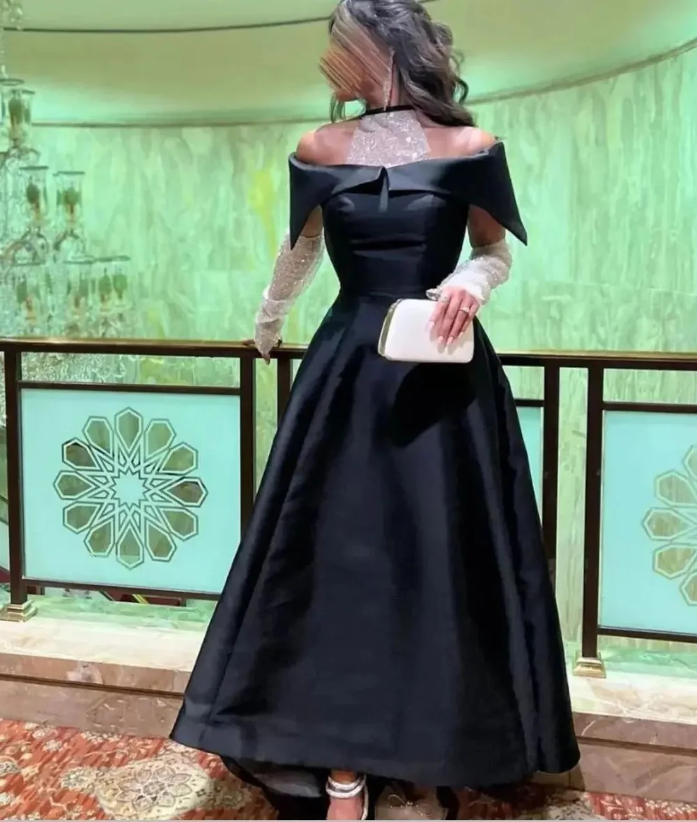 Off Shoulder Robe De Soirée Satin A-Line Evening Gown Elegant Custom Made Formal Party Dress Long Sleeves Modest Prom Dresses
Off Shoulder Robe De Soirée Satin A-Line Evening Gown Elegant Custom Made Formal Party Dress Long Sleeves Modest Prom Dresses