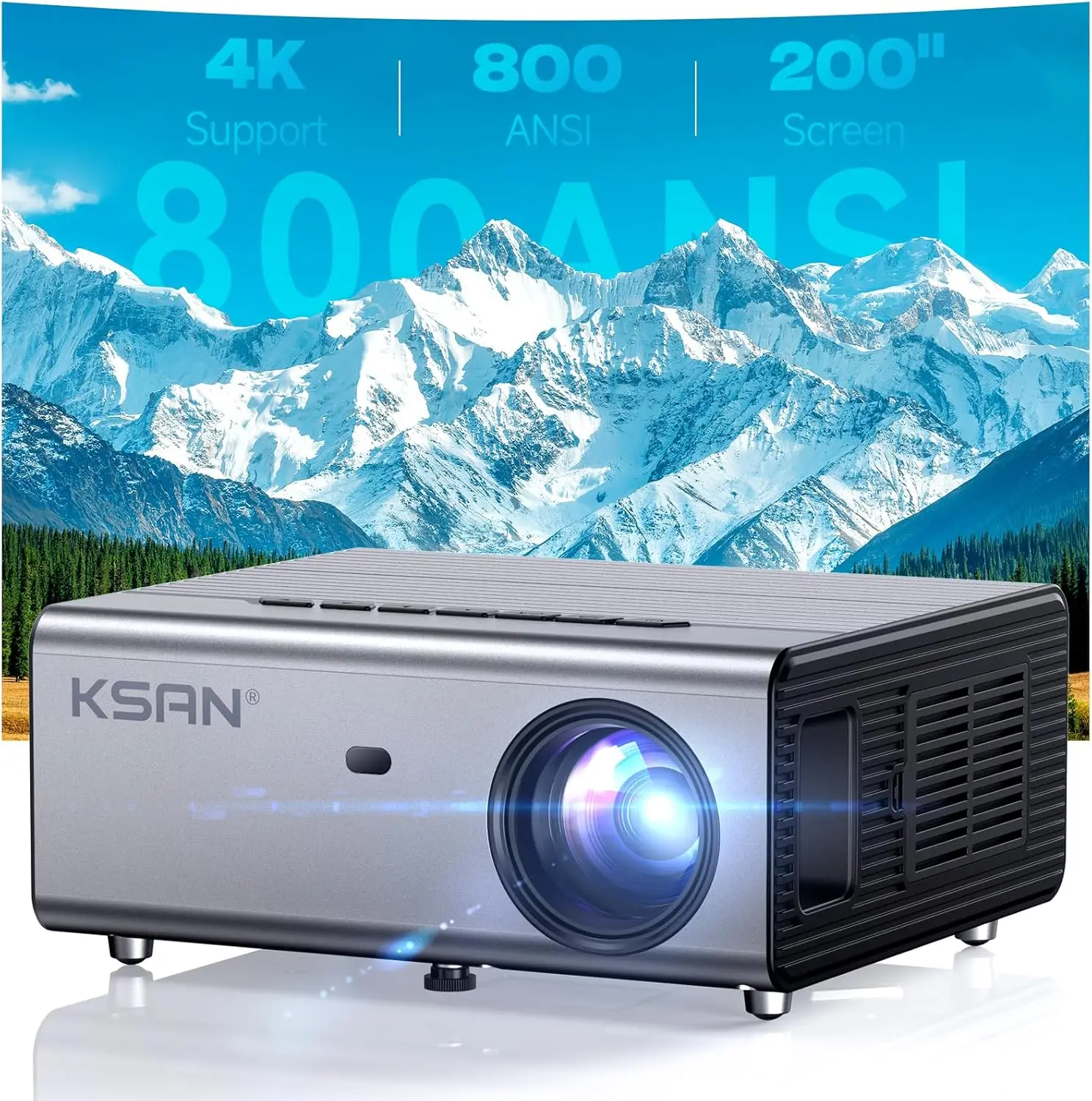 800 ANSI Lumen WiFi 6 Bluetooth 5.2 Movie Projector for Indoor Outdoor with 5W Speaker, Supports Phone/TV/PC/PS4
800 ANSI Lumen WiFi 6 Bluetooth 5.2 Movie Projector for Indoor Outdoor with 5W Speaker, Supports Phone/TV/PC/PS4