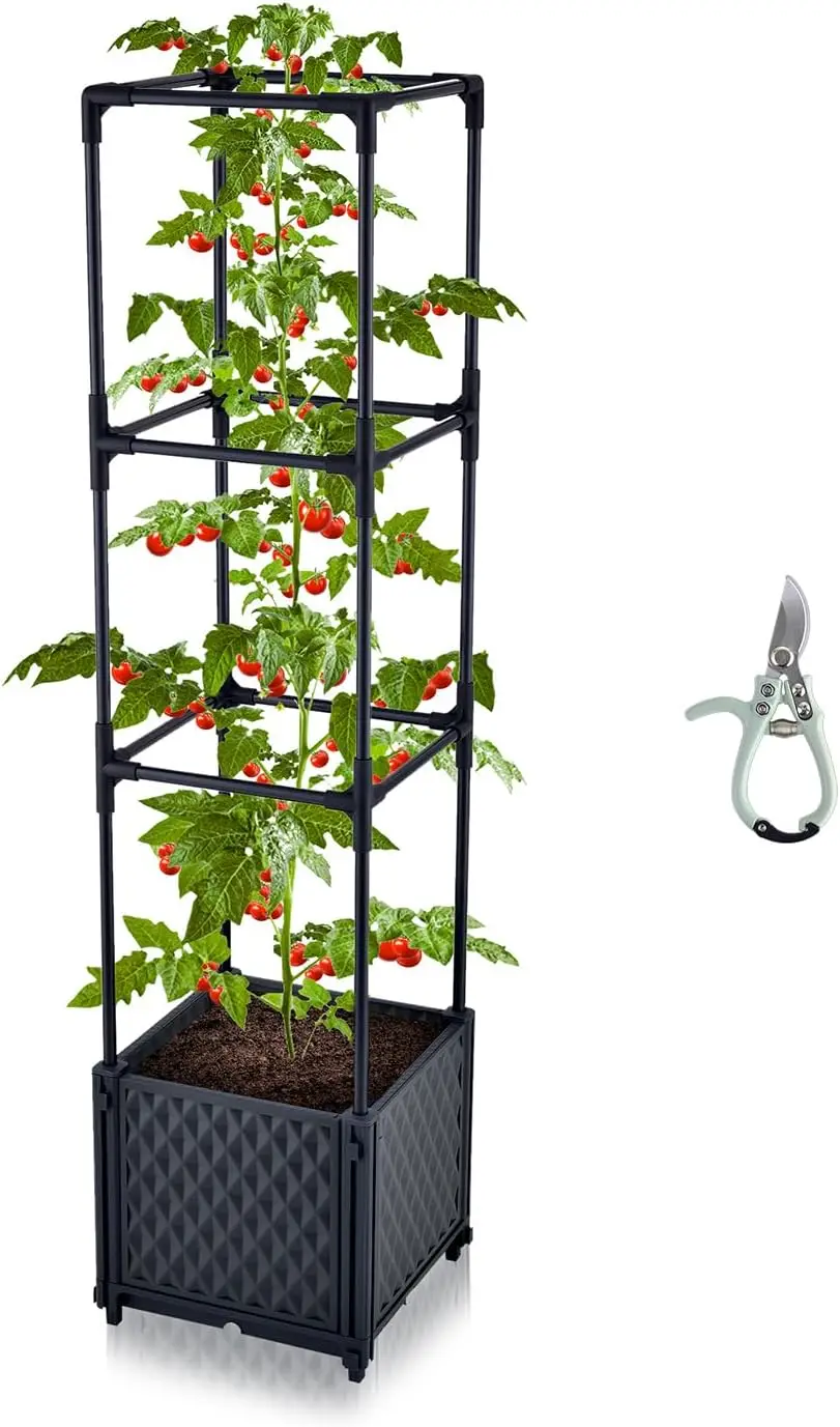 Self Watering Tomato Planter with Metal Trellis, Heavy Duty Raised Garden Bed for Patio, Climbing Vegetables
Self Watering Tomato Planter with Metal Trellis, Heavy Duty Raised Garden Bed for Patio, Climbing Vegetables