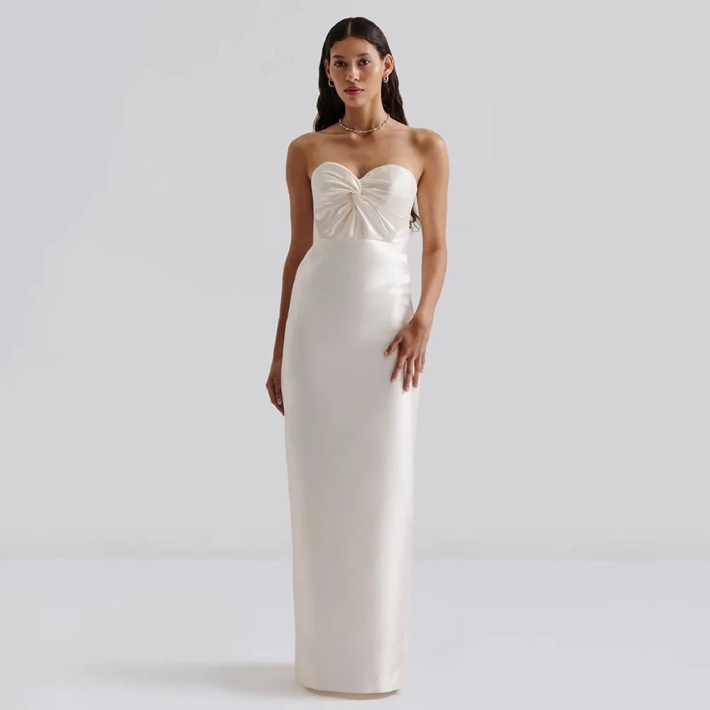 Customized Wedding Dress Sweetheart Criss Cross Column Wedding Gowns for Women 2026 Bride Back Split Ivory Satin Bridal Dresses
Customized Wedding Dress Sweetheart Criss Cross Column Wedding Gowns for Women 2026 Bride Back Split Ivory Satin Bridal Dresses