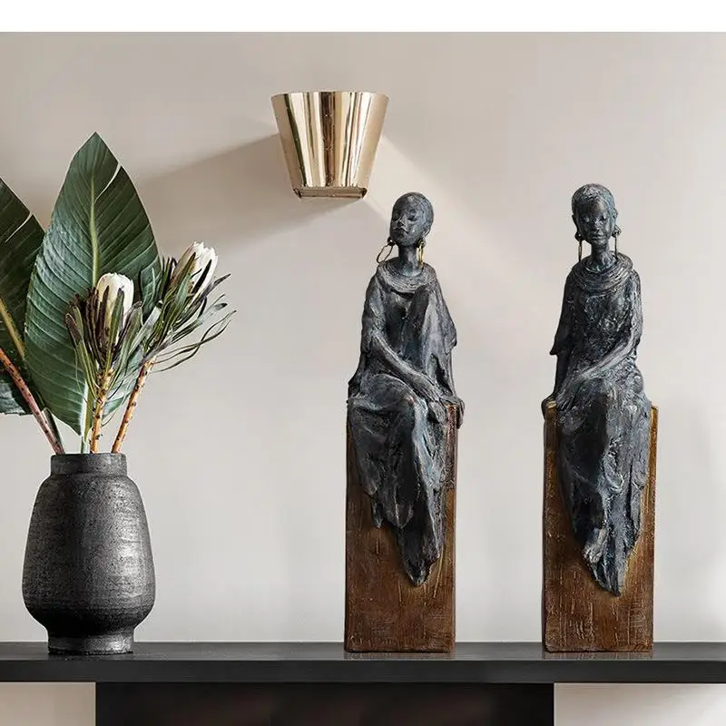 Retro Resin Crafts Figure Statue Black African Desktop Art Ornament Living Room Decoration Woman Body Sculpture Home
Retro Resin Crafts Figure Statue Black African Desktop Art Ornament Living Room Decoration Woman Body Sculpture Home
