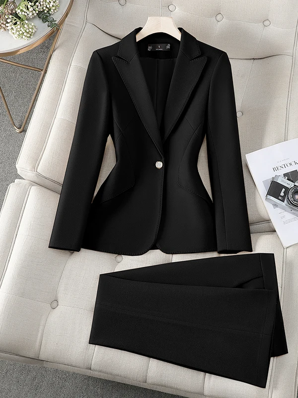 Black Suit Jacket Women's Spring Autumn New Style High Waist Commute Professional Formal Pants Set Polyester Fiber Long Sleeve
Black Suit Jacket Women's Spring Autumn New Style High Waist Commute Professional Formal Pants Set Polyester Fiber Long Sleeve