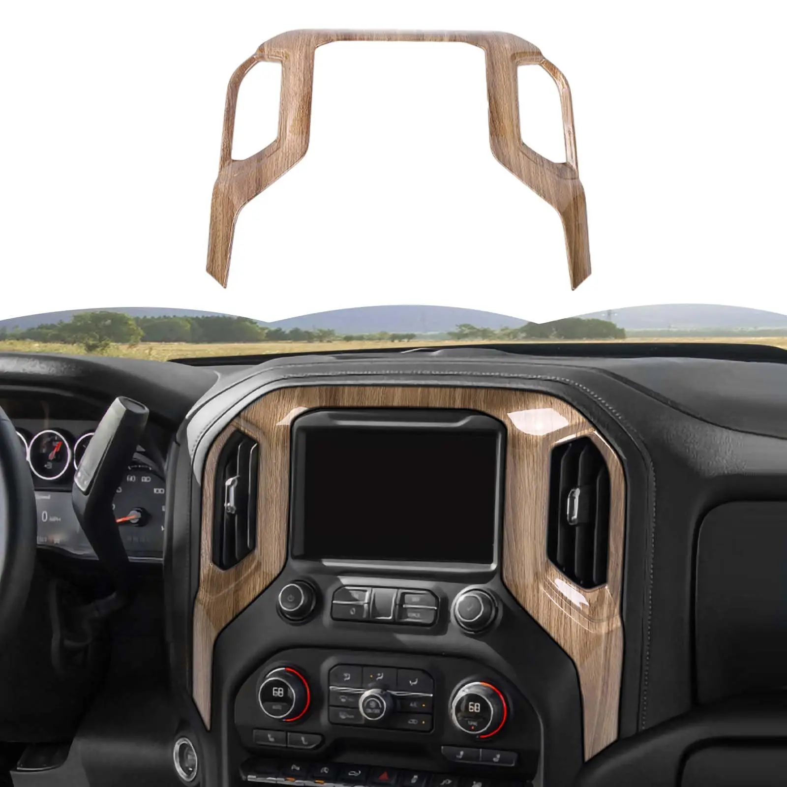 Wood Grain Dashboard Trim Cover For Center Console Navigation Panel Compatible With Silverado 2019-2021 Sierra 2019-2022
Wood Grain Dashboard Trim Cover For Center Console Navigation Panel Compatible With Silverado 2019-2021 Sierra 2019-2022
