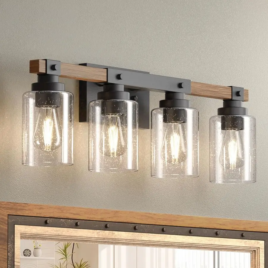 Farmhouse Bathroom Vanity Light Fixtures,Rustic 4Light Industrial Painted Wood Lights,Vintage Black Wall Sconces Bathroom Vanity
Farmhouse Bathroom Vanity Light Fixtures,Rustic 4Light Industrial Painted Wood Lights,Vintage Black Wall Sconces Bathroom Vanity
