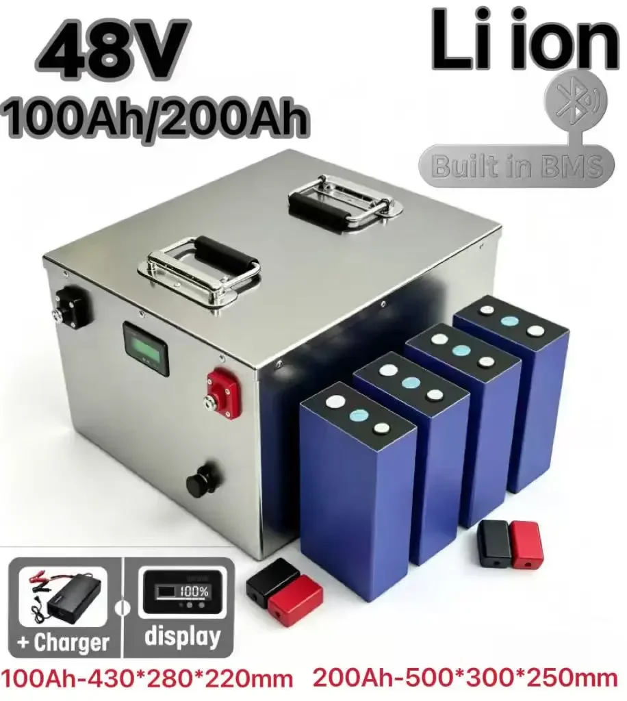 48V 100Ah 200Ah Rechargeable Lithium Battery Outdoor Camping Household Energy Storage Battery With Charger
48V 100Ah 200Ah Rechargeable Lithium Battery Outdoor Camping Household Energy Storage Battery With Charger