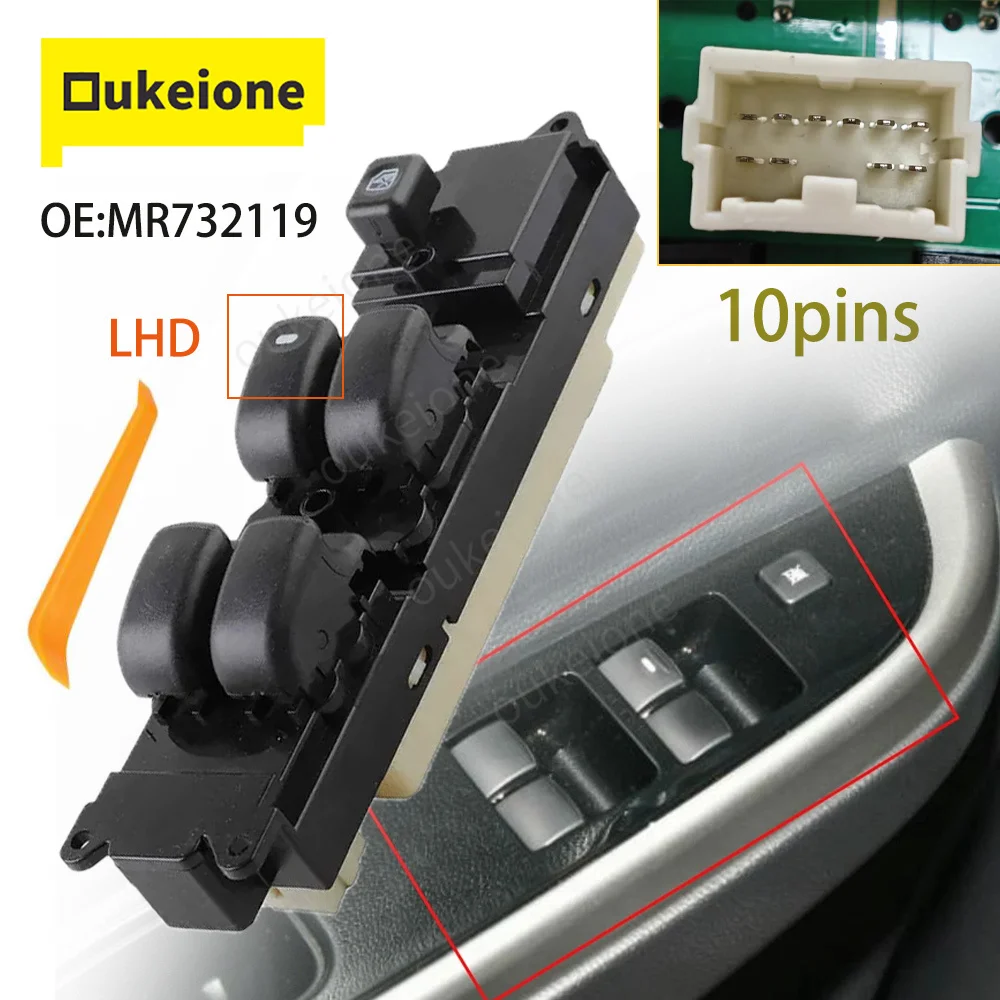 For Mitsubishi L200 Europe K74T K64T General K62T 1996-2007 Front Left Window Control Switch Lifter Button MR732119 10Pins
For Mitsubishi L200 Europe K74T K64T General K62T 1996-2007 Front Left Window Control Switch Lifter Button MR732119 10Pins
