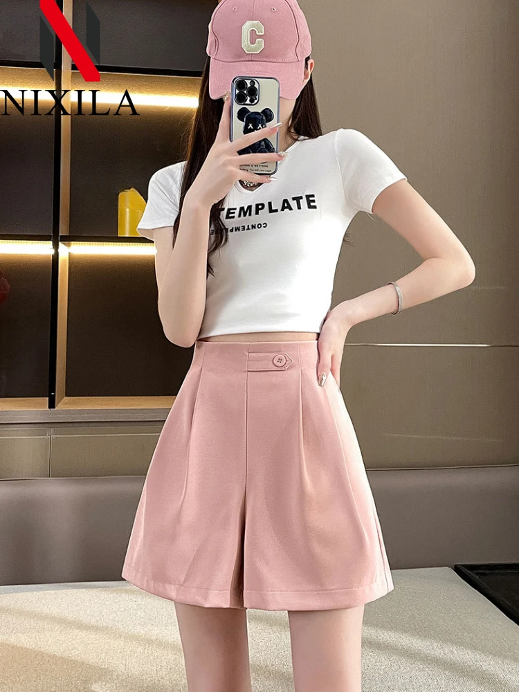 New in Summer Suit Shorts for Women Wearing Thin Loose High Waisted Wide Leg Pants Drooping A-line Effect Slim Women Clothing
New in Summer Suit Shorts for Women Wearing Thin Loose High Waisted Wide Leg Pants Drooping A-line Effect Slim Women Clothing
