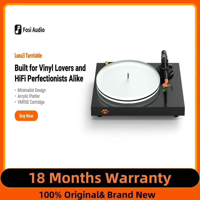 Fosi Audio LUNA 3 Vinyl Record Player HiFi Audio Decoder Belt-Drive Turntable with Servo Motor & Acrylic Platter VM95E Cartridge
Fosi Audio LUNA 3 Vinyl Record Player HiFi Audio Decoder Belt-Drive Turntable with Servo Motor & Acrylic Platter VM95E Cartridge