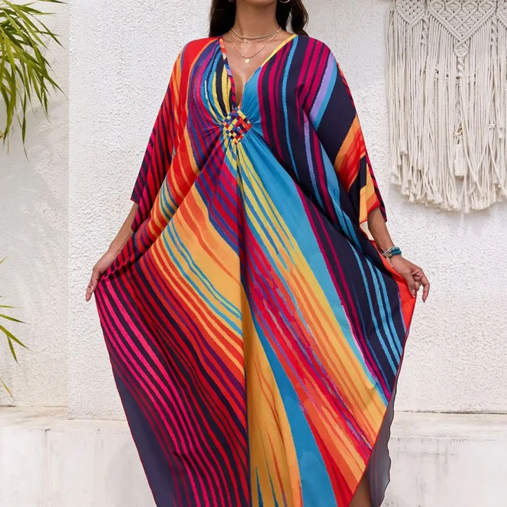 Fashion V Neck Summer Sunscreen Smock Long Loose Swimsuit Cover Up Dress Casual Bathing Suit Bikini Cover-Ups for Women
Fashion V Neck Summer Sunscreen Smock Long Loose Swimsuit Cover Up Dress Casual Bathing Suit Bikini Cover-Ups for Women