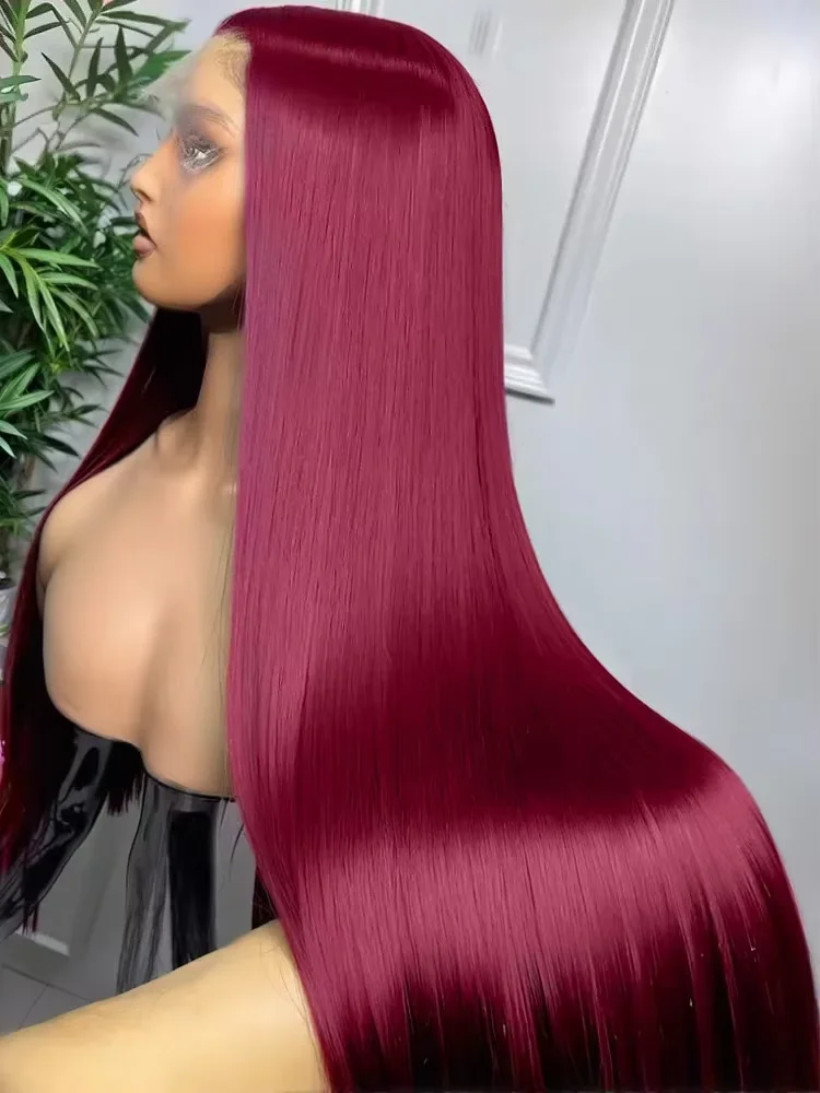 99J Red Burgundy Colored Lace Frontal Human Hair Wigs 13X6 HD Straight Lace Front Wig250 Density Pre Plucked Human Hair Wig
99J Red Burgundy Colored Lace Frontal Human Hair Wigs 13X6 HD Straight Lace Front Wig250 Density Pre Plucked Human Hair Wig