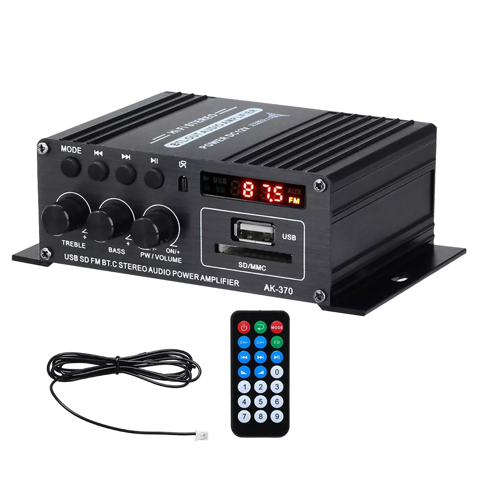 12 В домашний автомобильный Hi-Fi Bluetooth усилитель мощности AK370 400 Вт 2,0 канала мини стерео аудио музыкальный сабвуфер динамик FM AMP с пультом дистанционного управления
12 В домашний автомобильный Hi-Fi Bluetooth усилитель мощности AK370 400 Вт 2,0 канала мини стерео аудио музыкальный сабвуфер динамик FM AMP с пультом дистанционного управления