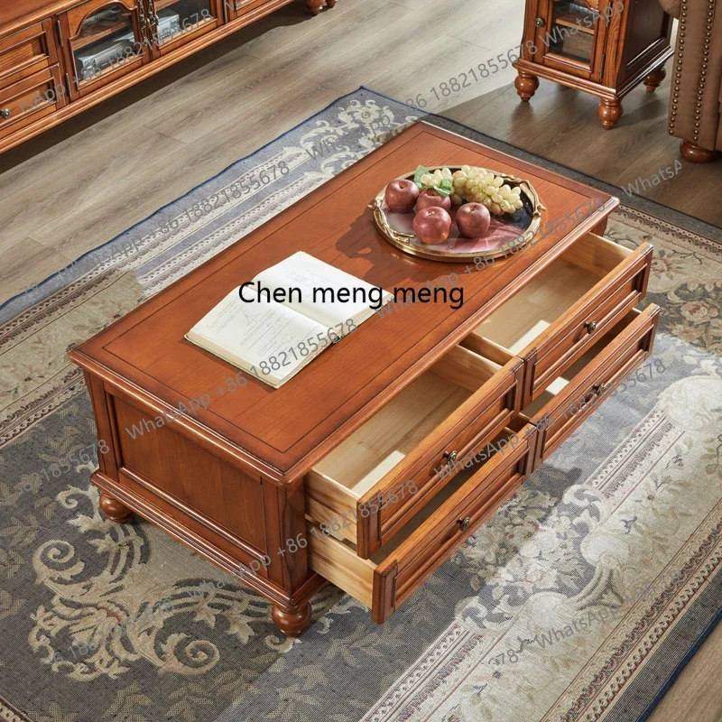 Simple solid wood coffee table American country living room home small table multi-functional coffee table H
Simple solid wood coffee table American country living room home small table multi-functional coffee table H