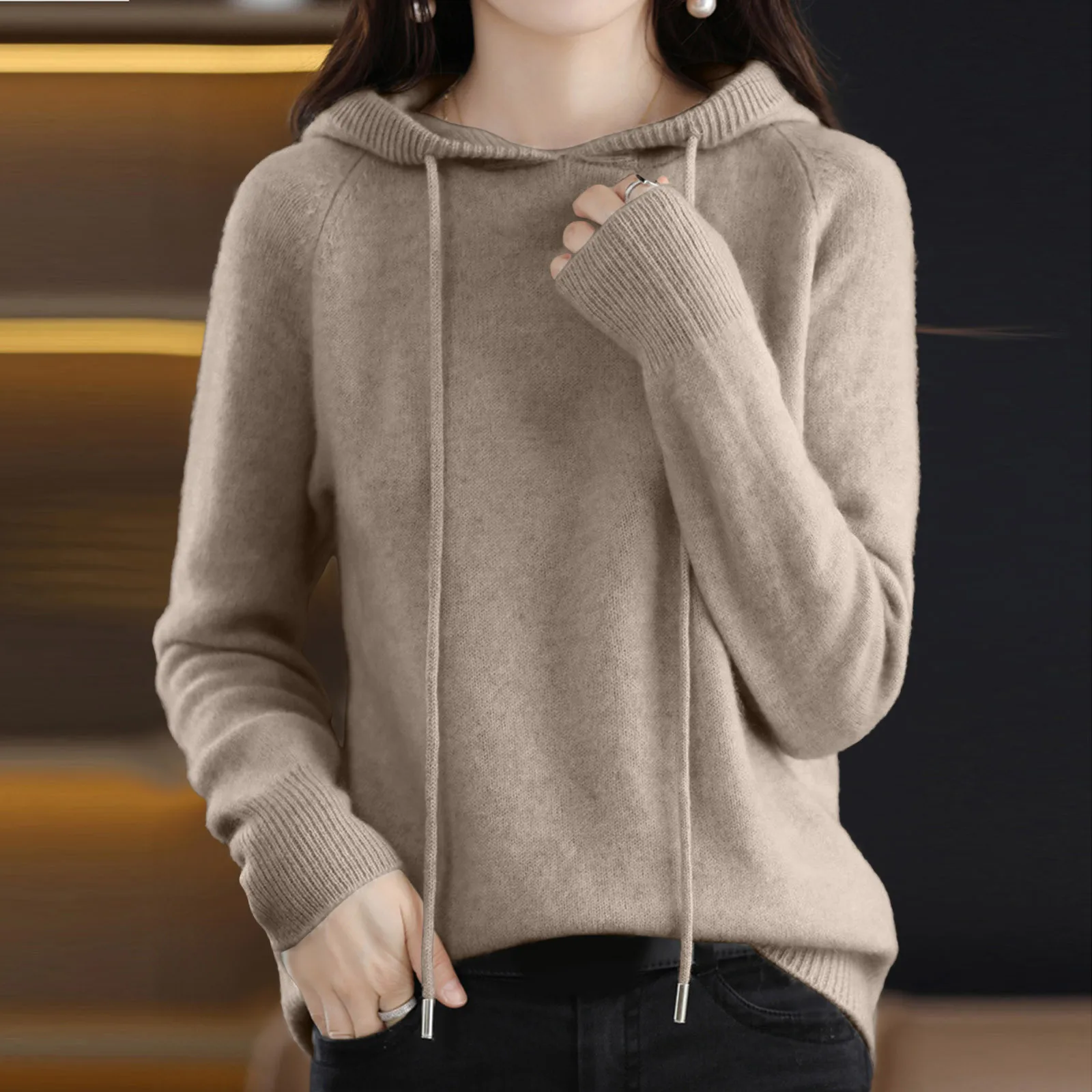 New Hot Sale Women's Solid Colour Pullover Round Neck Hooded Sweater Versatile Loose Long Sleeve Gentle Casual Knit Sweater Top
New Hot Sale Women's Solid Colour Pullover Round Neck Hooded Sweater Versatile Loose Long Sleeve Gentle Casual Knit Sweater Top