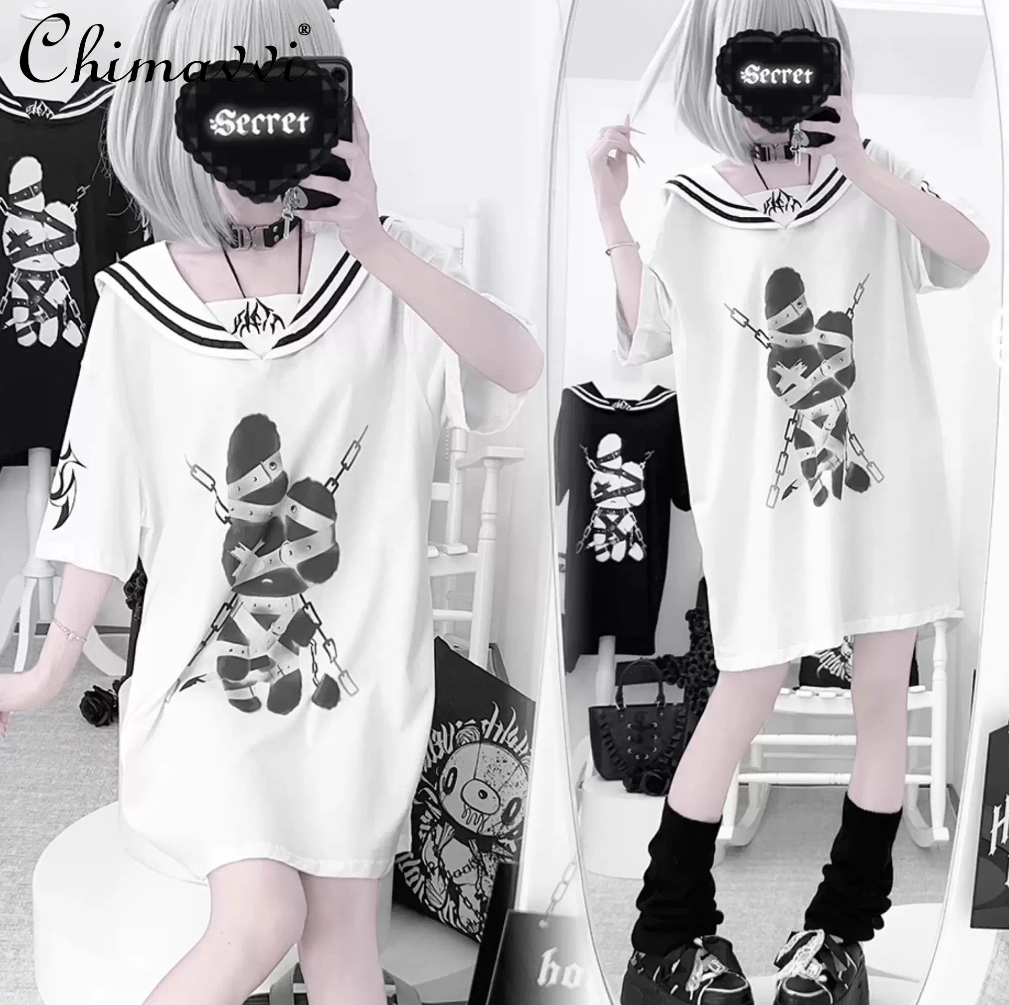 Новая летняя свободная повседневная футболка в японском стиле с графическим принтом, черно-белый матросский костюм, свободный готический топ
Новая летняя свободная повседневная футболка в японском стиле с графическим принтом, черно-белый матросский костюм, свободный готический топ