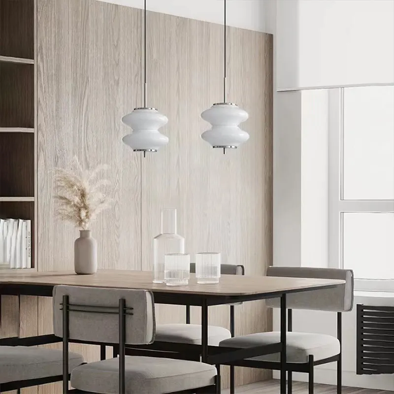 Modern Minimalist Living Room Dining Room Corridor Lighting Decoration Cream Style Bedroom Bedside White LED Glass Chandelier
Modern Minimalist Living Room Dining Room Corridor Lighting Decoration Cream Style Bedroom Bedside White LED Glass Chandelier