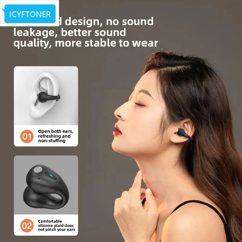 ICYFTONER Kinera New Bluetooth earphones with wireless sports ear clip bone conduction, painless and long battery life
ICYFTONER Kinera New Bluetooth earphones with wireless sports ear clip bone conduction, painless and long battery life