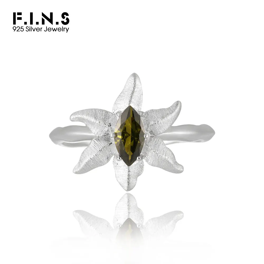 F.I.N.S кольцо из стерлингового серебра 925 пробы с оливковым цирконом и морской звездой, открытое регулируемое кольцо с большой звездой и фианитом, средний палец, ювелирные аксессуары 
F.I.N.S кольцо из стерлингового серебра 925 пробы с оливковым цирконом и морской звездой, открытое регулируемое кольцо с большой звездой и фианитом, средний палец, ювелирные аксессуары