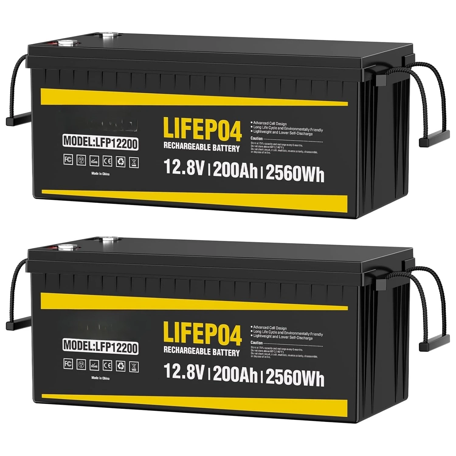 12V 200Ah Lithium LiFePO4 Battery, Built-in 200A BMS, 2560Wh Energy Storage, Iron Phosphate 8000-15000 Deep Cycles, Customized
12V 200Ah Lithium LiFePO4 Battery, Built-in 200A BMS, 2560Wh Energy Storage, Iron Phosphate 8000-15000 Deep Cycles, Customized